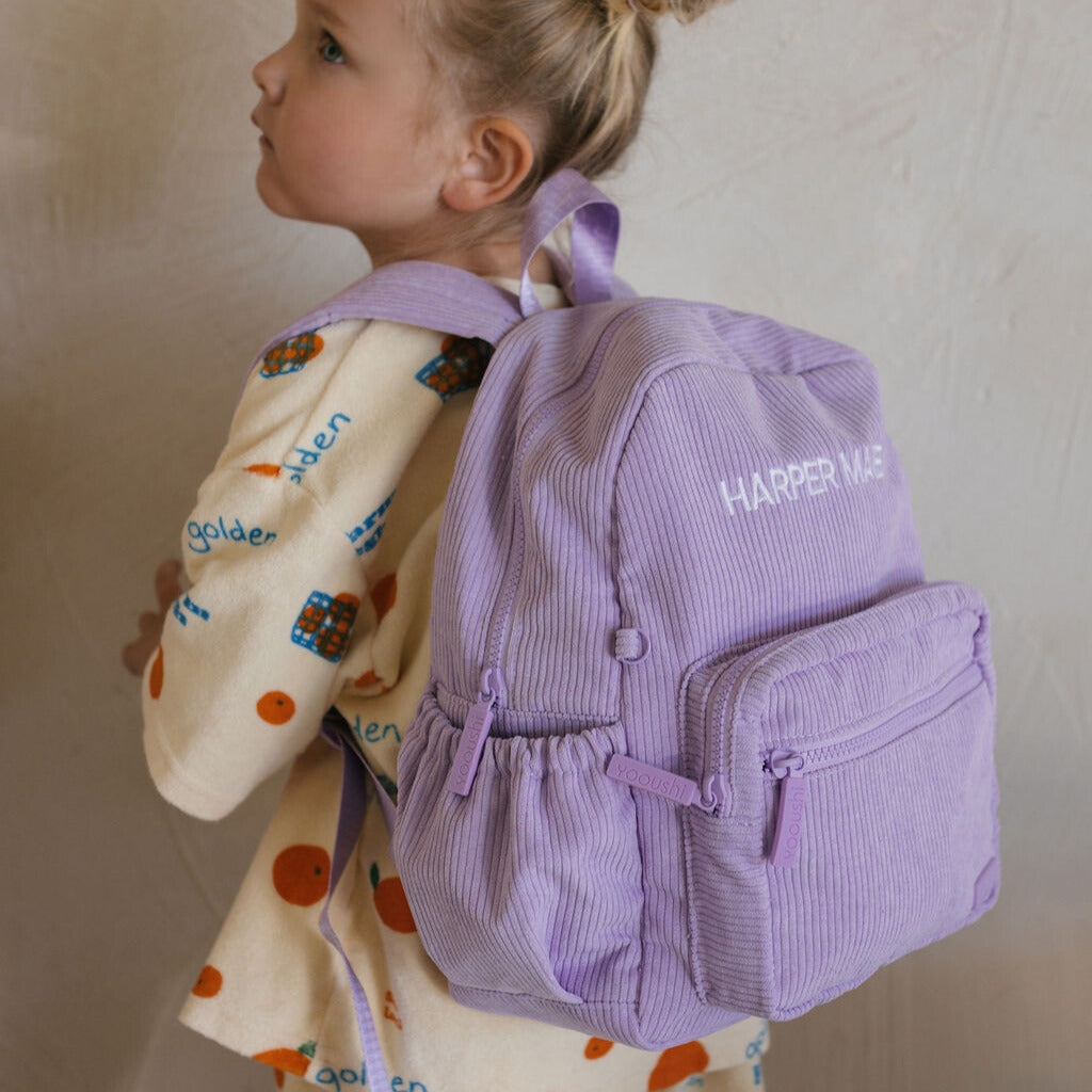 Lilac Mist Corduroy Backpack