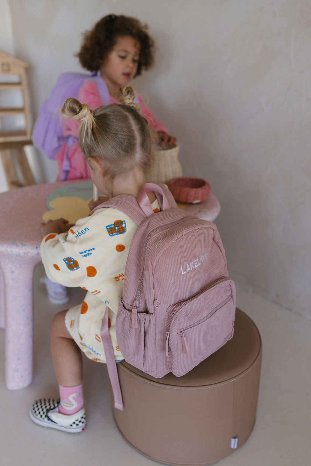 Dusty Pink Corduroy Backpack