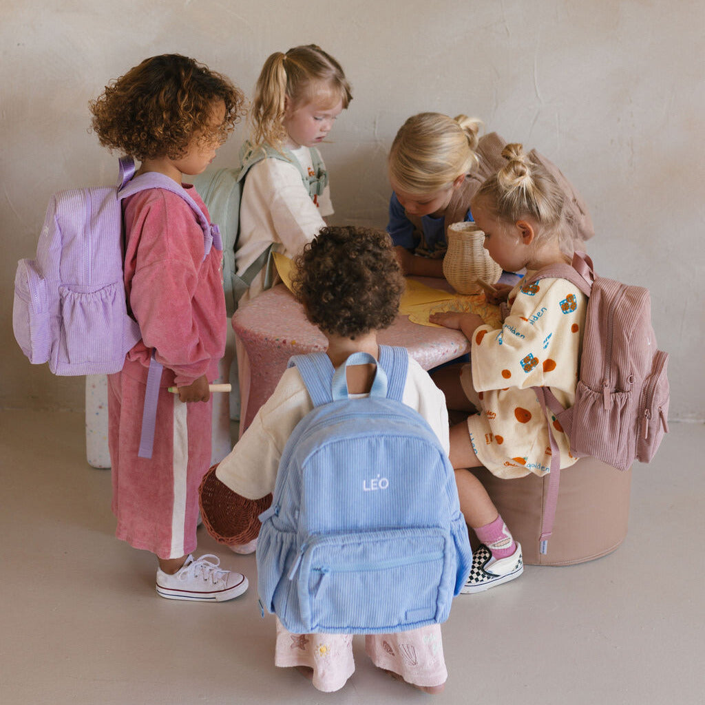 Sky Blue Corduroy Backpack