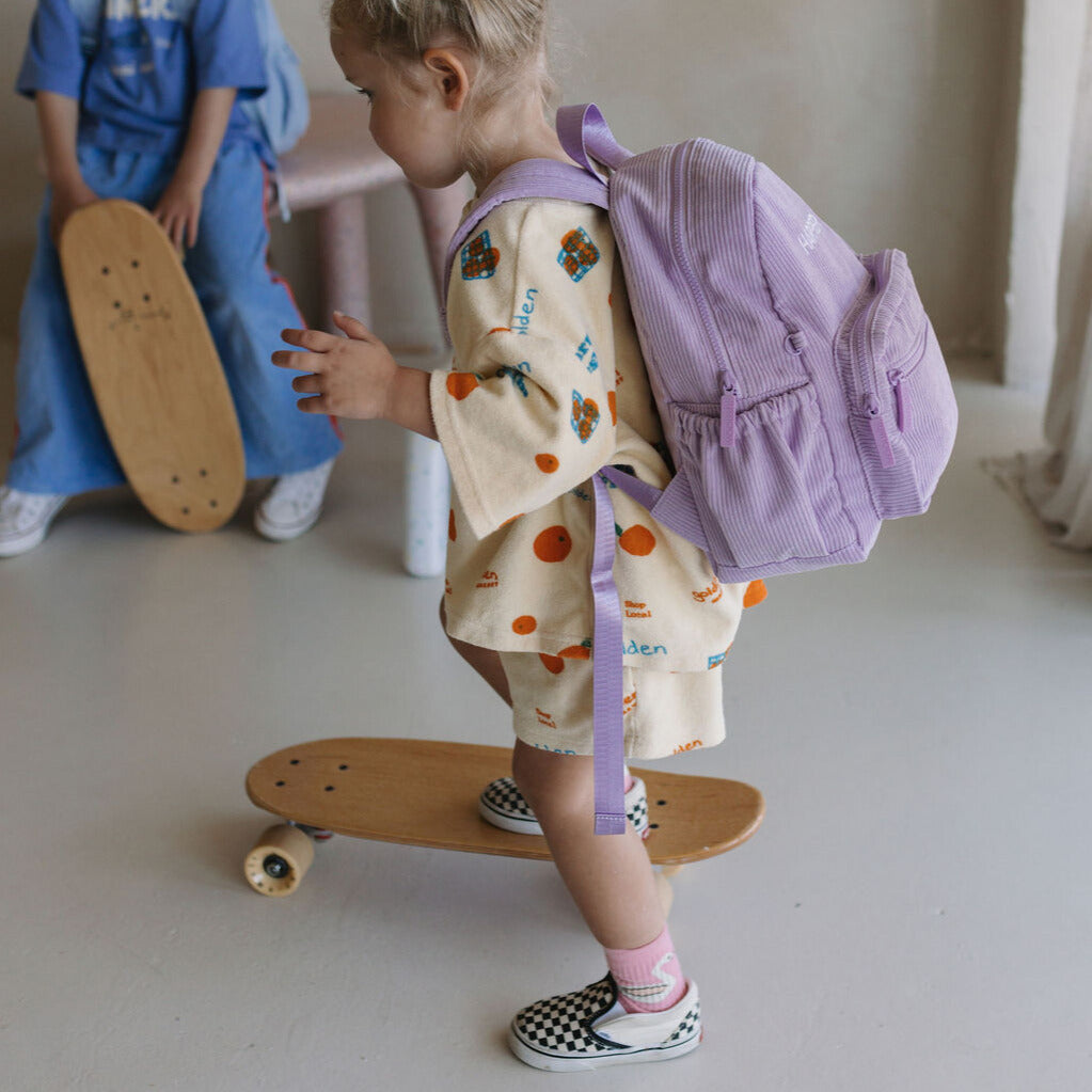 Lilac Mist Corduroy Backpack