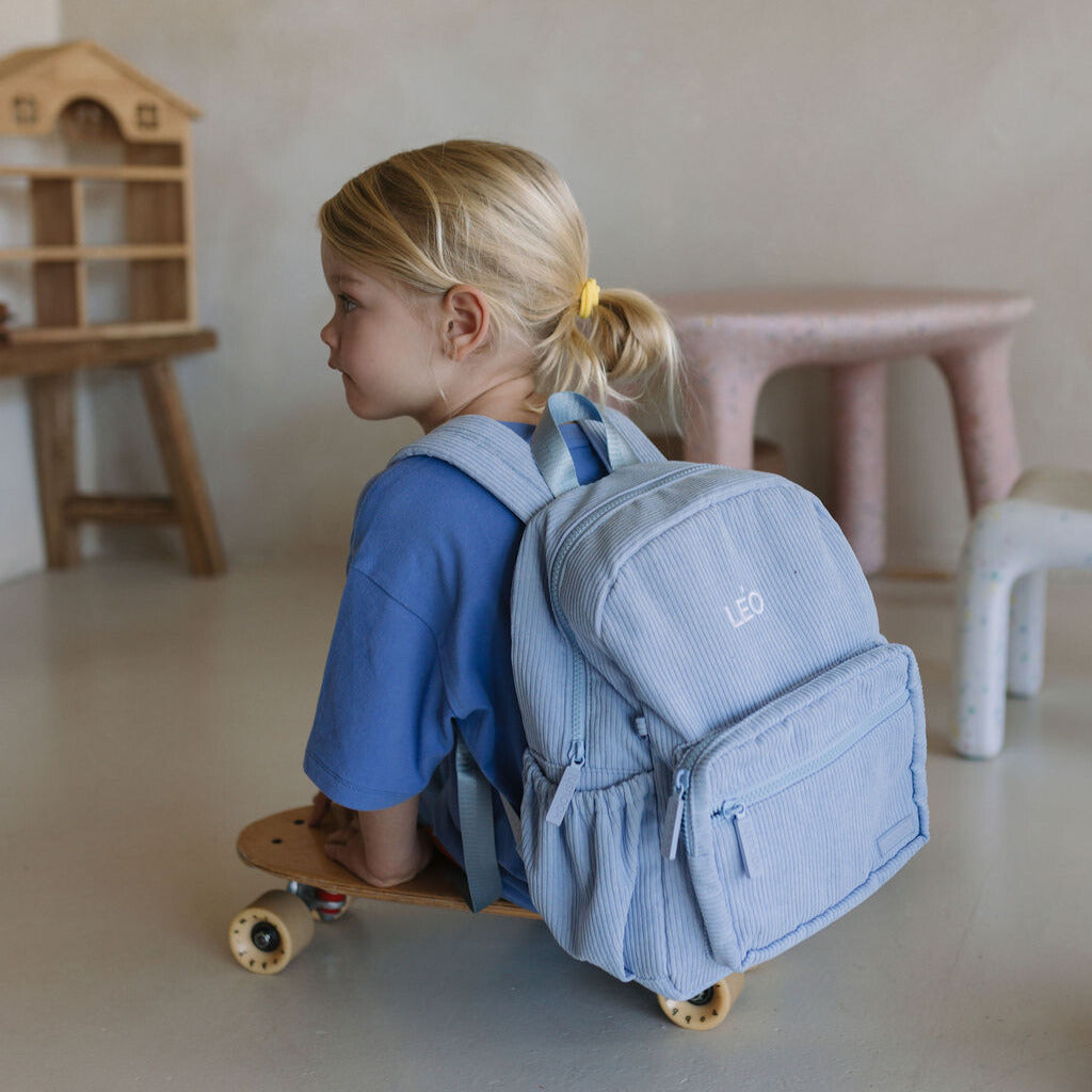 Sky Blue Corduroy Backpack