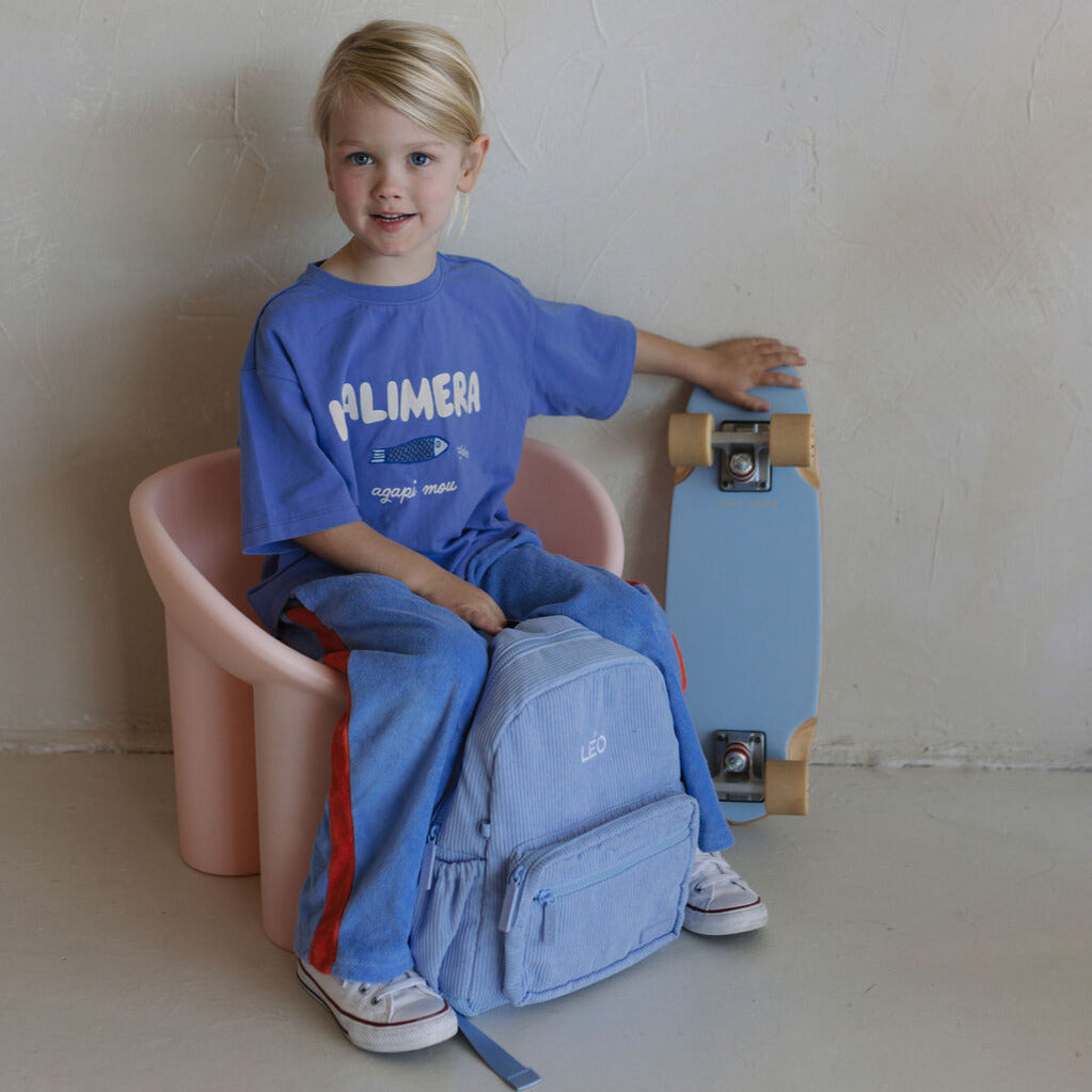 Sky Blue Corduroy Backpack