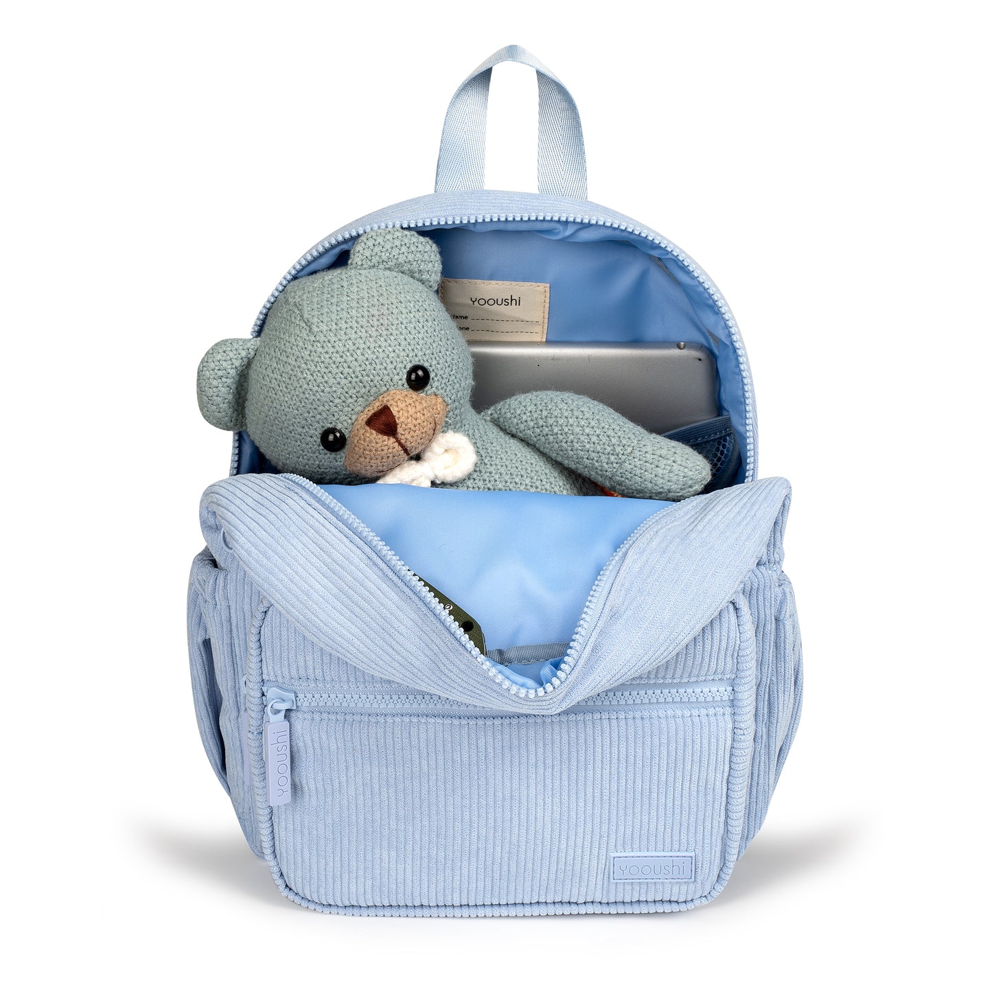 Sky Blue Corduroy Backpack