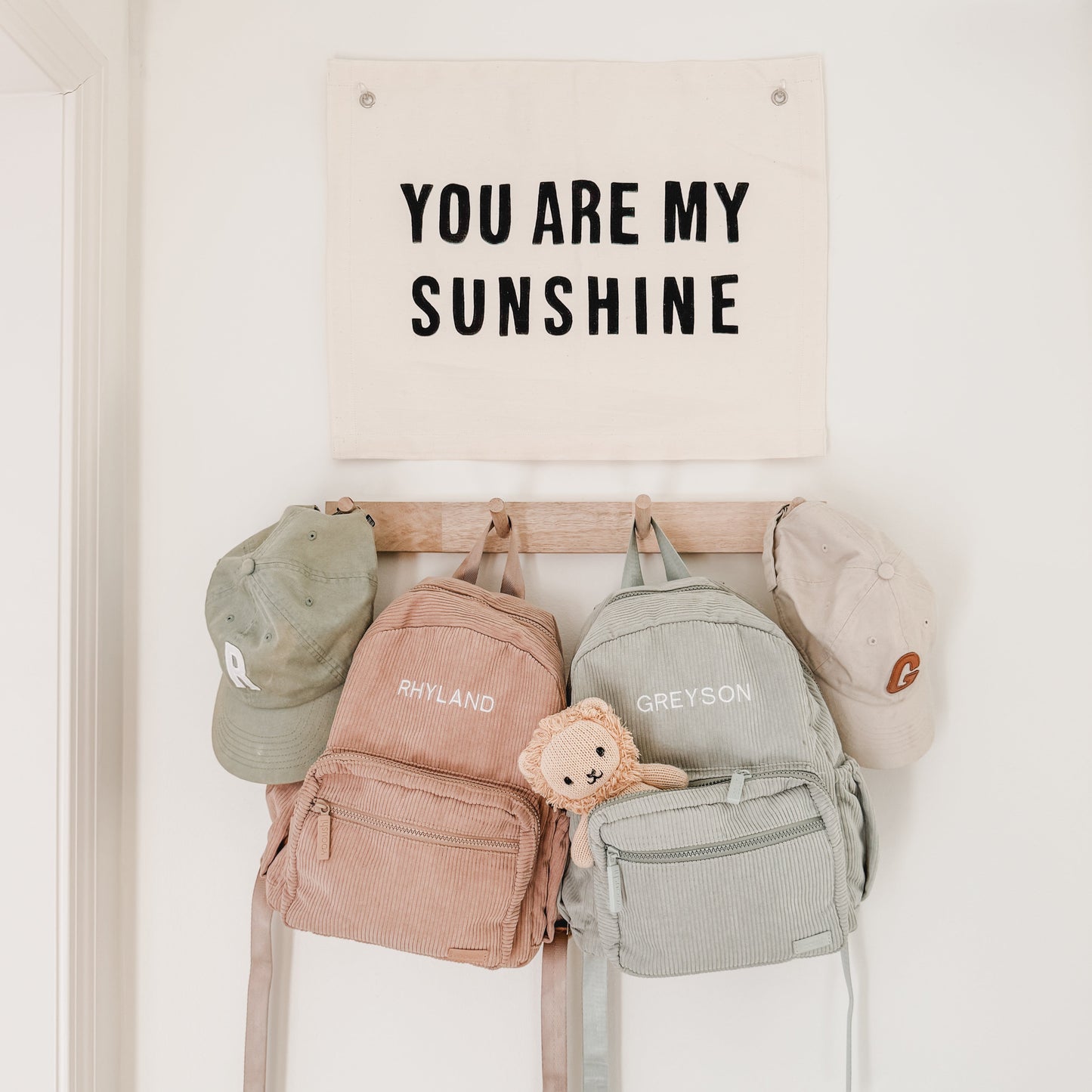 Mint Green Corduroy Backpack