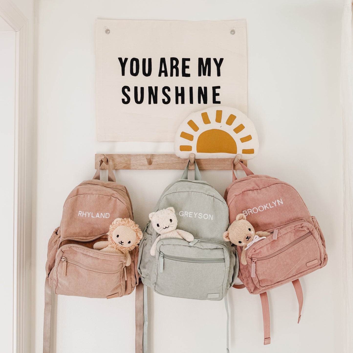 Dusty Pink Corduroy Backpack