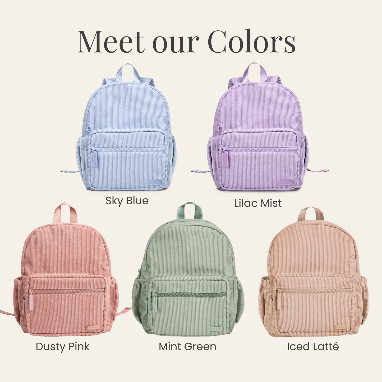 Lilac Mist Corduroy Backpack