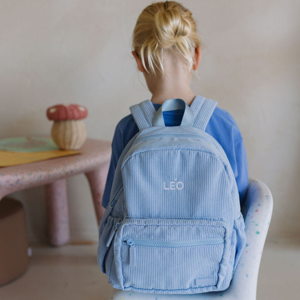 Sky Blue Corduroy Backpack