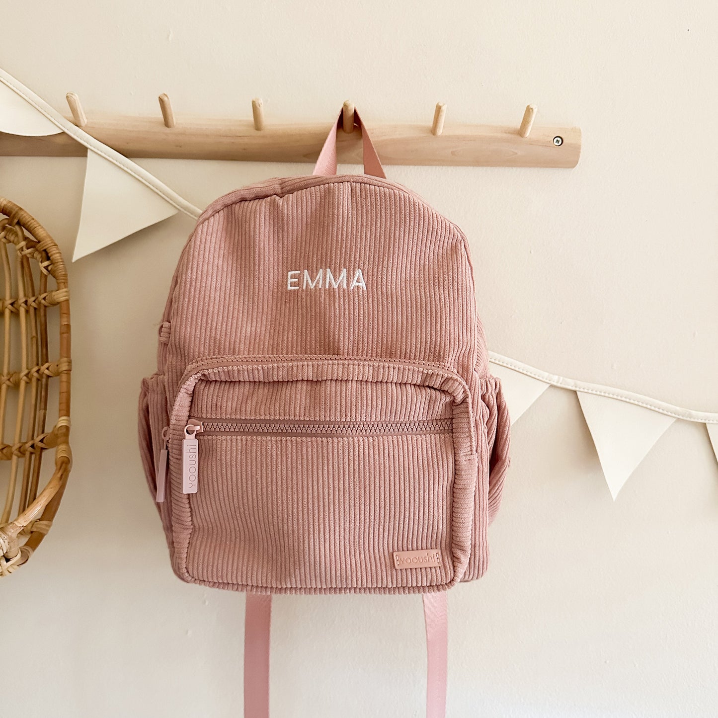 Dusty Pink Corduroy Backpack