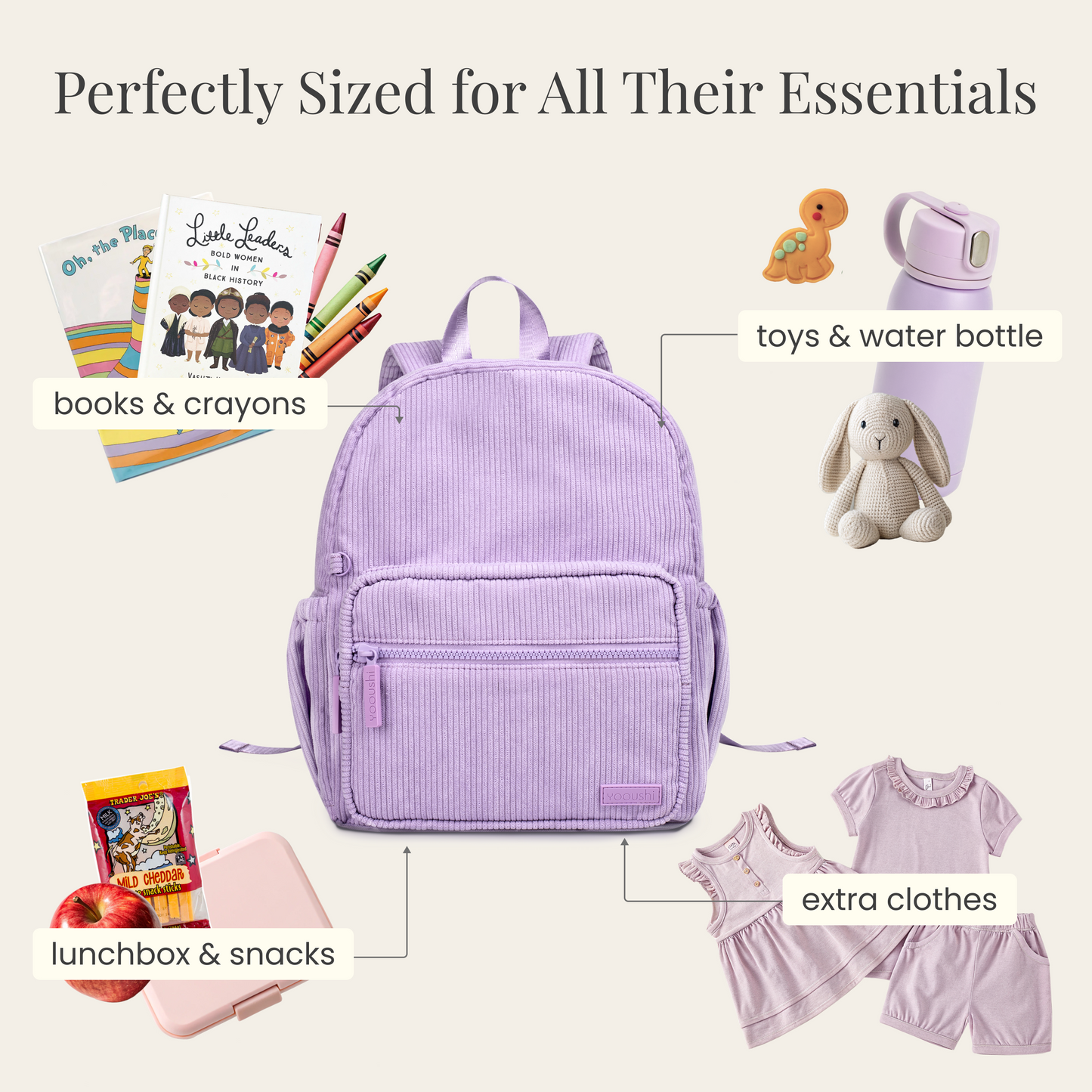 Lilac Mist Corduroy Backpack