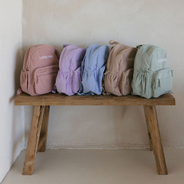 Yooushi® Corduroy Backpack – Iced Latte