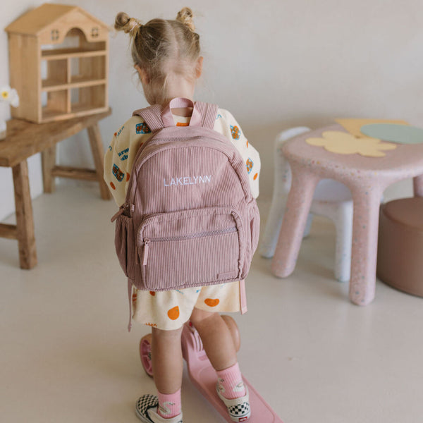 Yooushi® Corduroy Backpack – Dusty Pink
