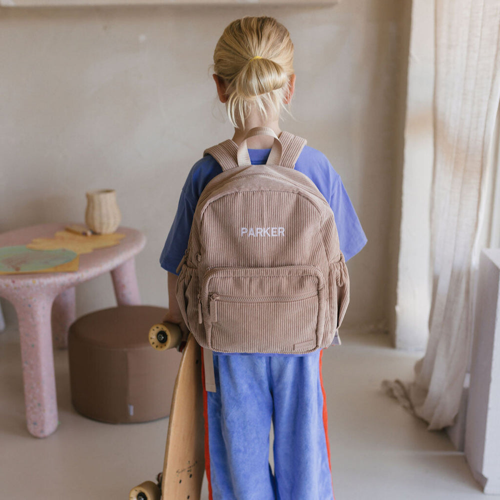 Yooushi® Corduroy Backpack – Iced Latte