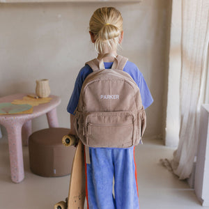 Yooushi® Corduroy Backpack – Iced Latte