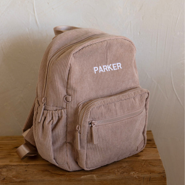 Yooushi® Corduroy Backpack – Iced Latte