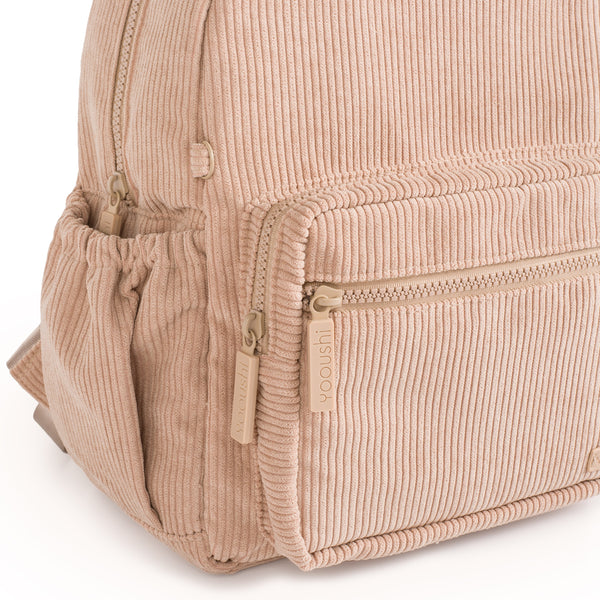 Yooushi® Corduroy Backpack – Iced Latte