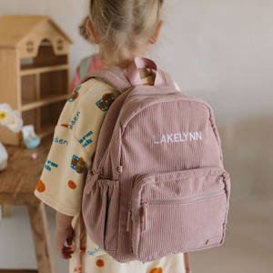 Yooushi® Corduroy Backpack – Dusty Pink