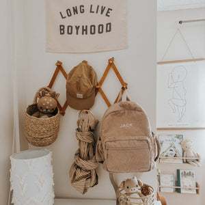 Yooushi® Corduroy Backpack – Iced Latte