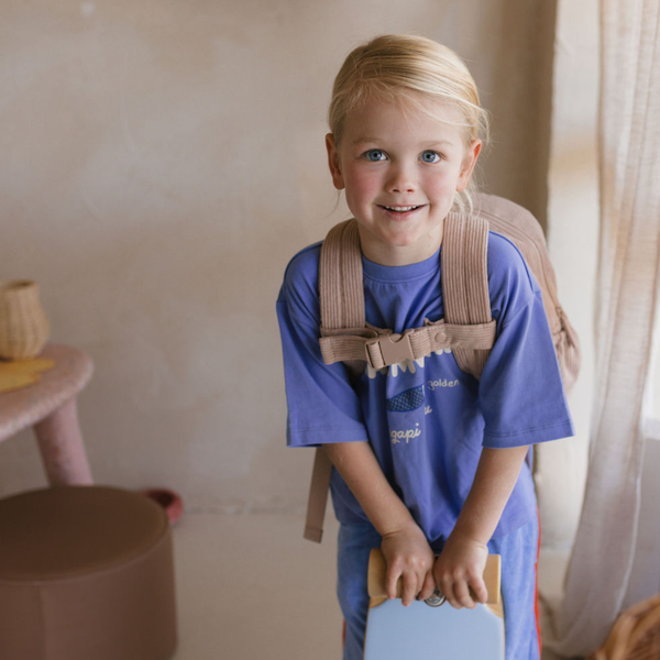 Yooushi® Corduroy Backpack – Iced Latte