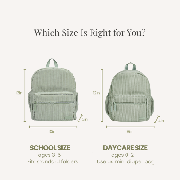 Mint Green Corduroy Backpack