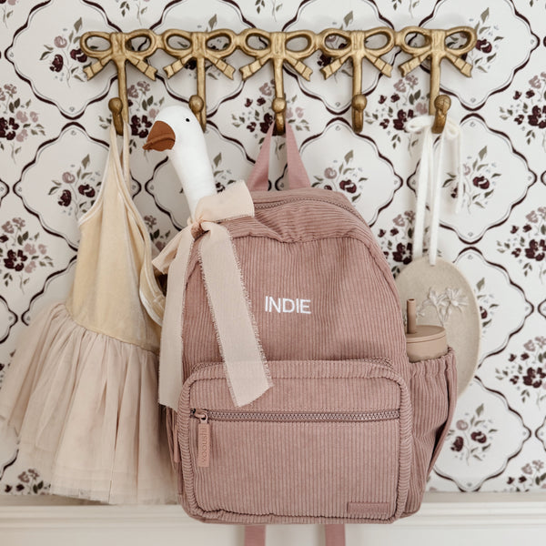 Yooushi® Corduroy Backpack – Dusty Pink